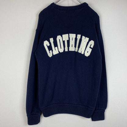 【中古品】【メンズ】 X-LARGE エクストララージ COLLEGE LOGO CREWNECK KNIT 101204015001 カレッジロゴ クルーネックニット トップス セーター 142-260716-ss-02-tei サイズ：M カラー：ネイビー 万代Net店