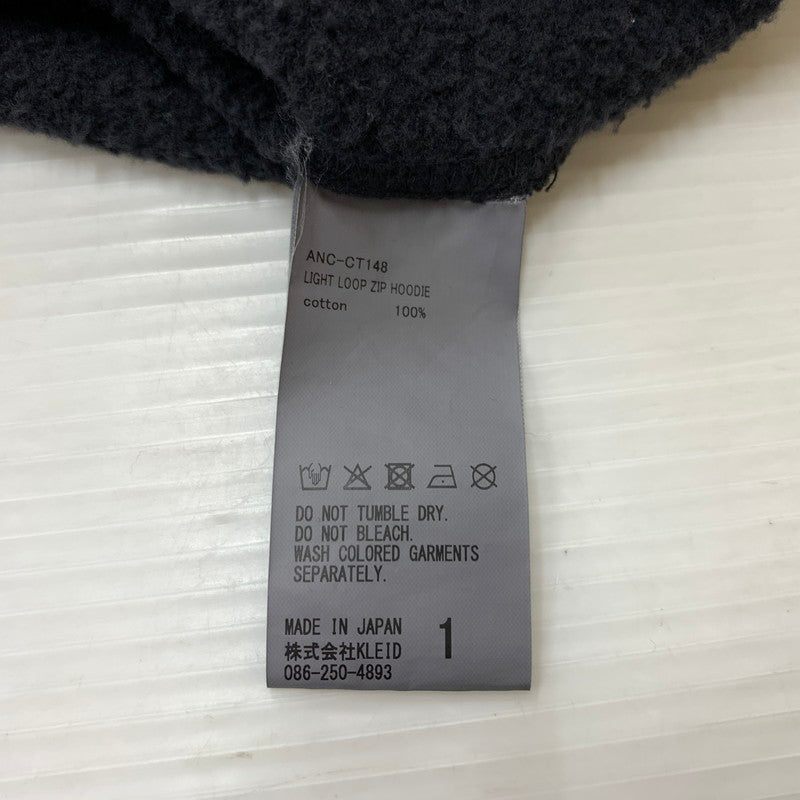 【中古品】【メンズ】 ANCELLM アンセルム 26SS LIGHT LOOP ZIP HOODIE ANC-CT148 ライト ループ ジップ フーディ トップス プルオーバーパーカー ハーフジップ 140-260510-ko-10-tei サイズ：1 カラー：グレー 万代Net店