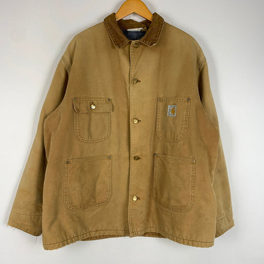 【現状渡し品】【メンズ】 Carhartt カーハート 100YEARS MICHIGAN CHORE COAT ミシガン ワークコート アウター ワークジャケット 145-260510-ko-13-fuzh サイズ：不明 カラー：ベージュ 万代Net店