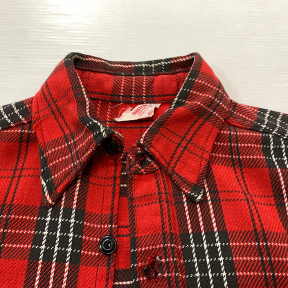 【現状渡し品】【メンズ】 FROSTPROOF フロストプルーフ 60-70's FLANNEL SHIRT VINTAGE 60-70年代 フランネル シャツ トップス ネルシャツ ヴィンテージ 145-260510-ko-04-tei サイズ：15.5 カラー：レッド 万代Net店