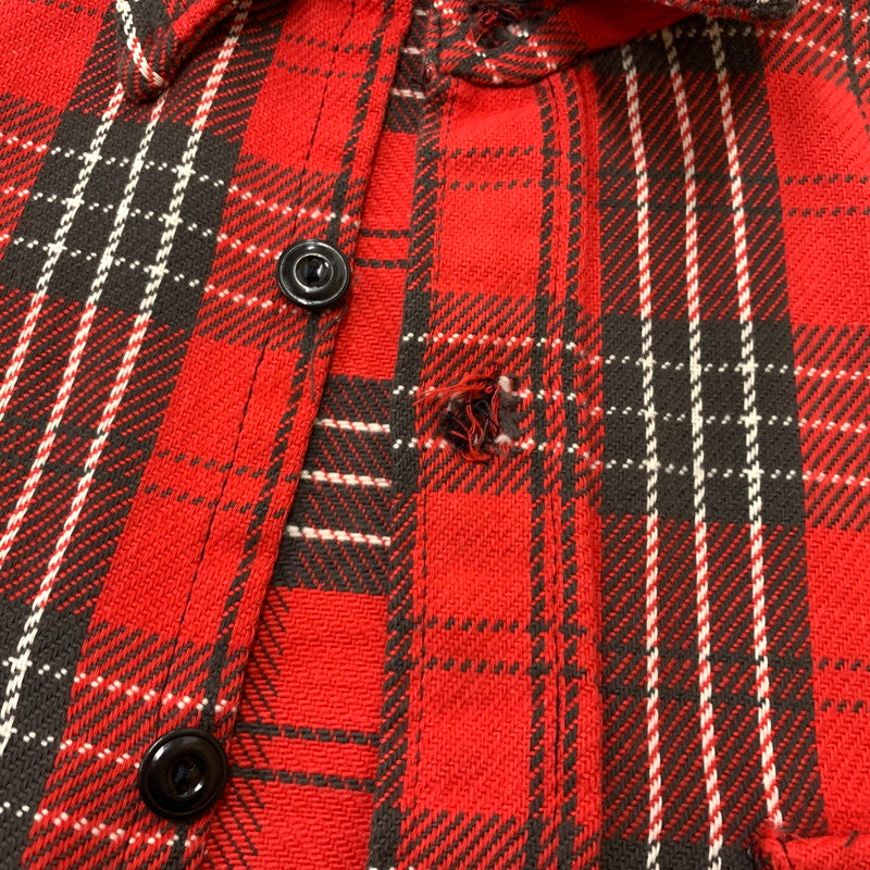 【現状渡し品】【メンズ】 FROSTPROOF フロストプルーフ 60-70's FLANNEL SHIRT VINTAGE 60-70年代 フランネル シャツ トップス ネルシャツ ヴィンテージ 145-260510-ko-04-tei サイズ：15.5 カラー：レッド 万代Net店