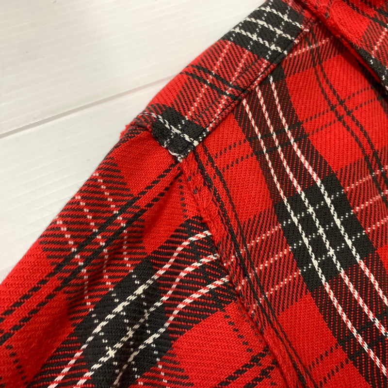 【現状渡し品】【メンズ】 FROSTPROOF フロストプルーフ 60-70's FLANNEL SHIRT VINTAGE 60-70年代 フランネル シャツ トップス ネルシャツ ヴィンテージ 145-260510-ko-04-tei サイズ：15.5 カラー：レッド 万代Net店