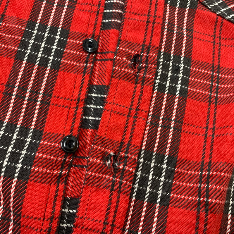 【現状渡し品】【メンズ】 FROSTPROOF フロストプルーフ 60-70's FLANNEL SHIRT VINTAGE 60-70年代 フランネル シャツ トップス ネルシャツ ヴィンテージ 145-260510-ko-04-tei サイズ：15.5 カラー：レッド 万代Net店