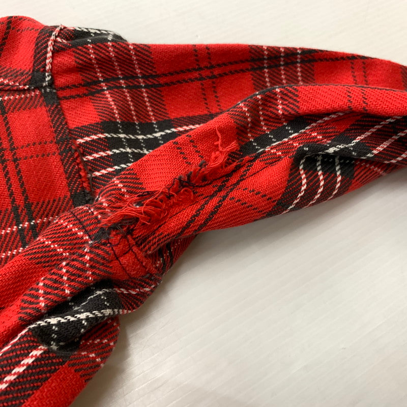 【現状渡し品】【メンズ】 FROSTPROOF フロストプルーフ 60-70's FLANNEL SHIRT VINTAGE 60-70年代 フランネル シャツ トップス ネルシャツ ヴィンテージ 145-260510-ko-04-tei サイズ：15.5 カラー：レッド 万代Net店