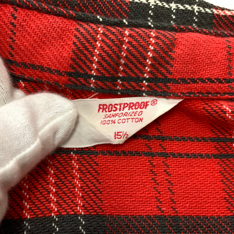 【現状渡し品】【メンズ】 FROSTPROOF フロストプルーフ 60-70's FLANNEL SHIRT VINTAGE 60-70年代 フランネル シャツ トップス ネルシャツ ヴィンテージ 145-260510-ko-04-tei サイズ：15.5 カラー：レッド 万代Net店