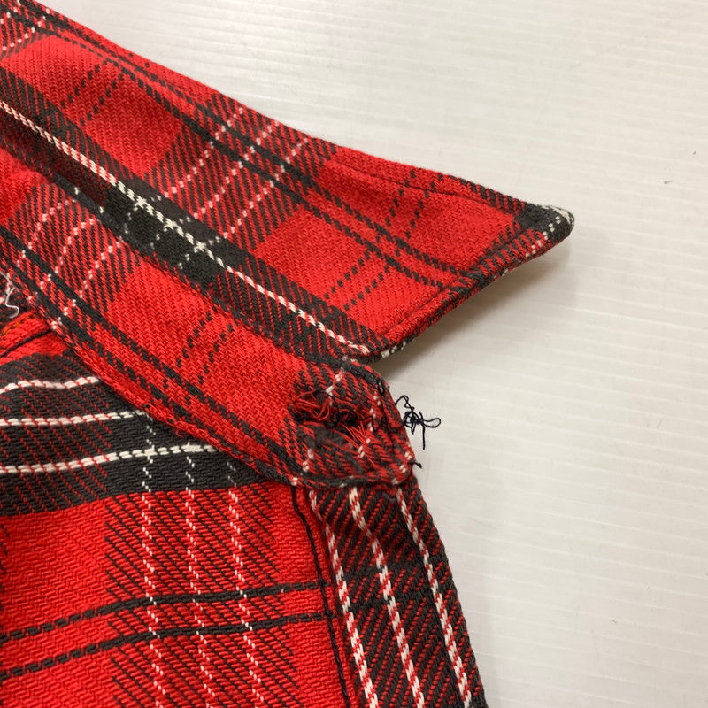 【現状渡し品】【メンズ】 FROSTPROOF フロストプルーフ 60-70's FLANNEL SHIRT VINTAGE 60-70年代 フランネル シャツ トップス ネルシャツ ヴィンテージ 145-260510-ko-04-tei サイズ：15.5 カラー：レッド 万代Net店