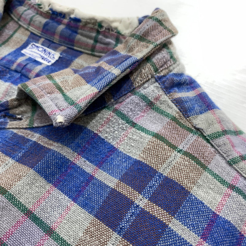 【現状渡し品】【メンズ】 SIMONIN FRERES シモン フレース FLANNEL SHIRT VINTAGE フランネル シャツ トップス ネルシャツ ヴィンテージ 145-260510-ko-05-tei サイズ：不明 カラー：ブルー 万代Net店