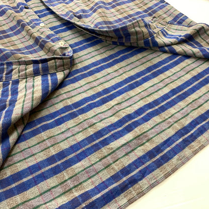 【現状渡し品】【メンズ】 SIMONIN FRERES シモン フレース FLANNEL SHIRT VINTAGE フランネル シャツ トップス ネルシャツ ヴィンテージ 145-260510-ko-05-tei サイズ：不明 カラー：ブルー 万代Net店