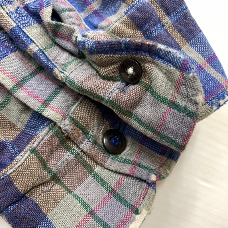 【現状渡し品】【メンズ】 SIMONIN FRERES シモン フレース FLANNEL SHIRT VINTAGE フランネル シャツ トップス ネルシャツ ヴィンテージ 145-260510-ko-05-tei サイズ：不明 カラー：ブルー 万代Net店