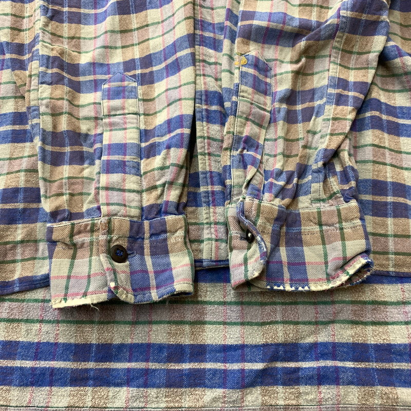 【現状渡し品】【メンズ】 SIMONIN FRERES シモン フレース FLANNEL SHIRT VINTAGE フランネル シャツ トップス ネルシャツ ヴィンテージ 145-260510-ko-05-tei サイズ：不明 カラー：ブルー 万代Net店