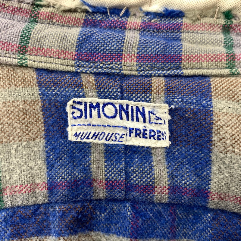 【現状渡し品】【メンズ】 SIMONIN FRERES シモン フレース FLANNEL SHIRT VINTAGE フランネル シャツ トップス ネルシャツ ヴィンテージ 145-260510-ko-05-tei サイズ：不明 カラー：ブルー 万代Net店