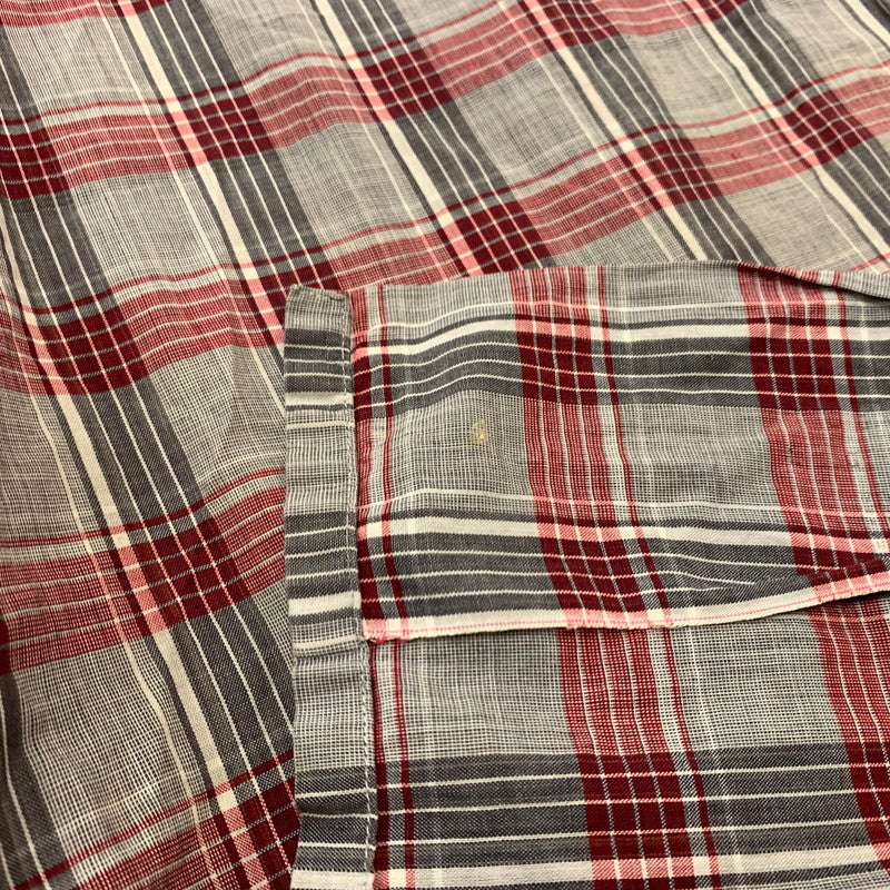 【現状渡し品】【メンズ】 MANHATTAN マンハッタン OPENCOLLAR CHECK SHIRT VINTAGE オープンカラー チェック シャツ トップス 長袖 ヴィンテージ 145-260510-ko-06-tei サイズ：L カラー：レッド 万代Net店