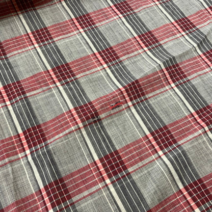 【現状渡し品】【メンズ】 MANHATTAN マンハッタン OPENCOLLAR CHECK SHIRT VINTAGE オープンカラー チェック シャツ トップス 長袖 ヴィンテージ 145-260510-ko-06-tei サイズ：L カラー：レッド 万代Net店