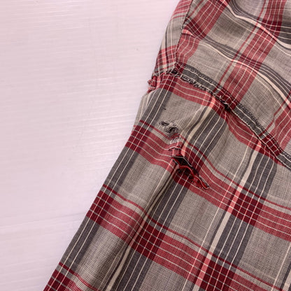 【現状渡し品】【メンズ】 MANHATTAN マンハッタン OPENCOLLAR CHECK SHIRT VINTAGE オープンカラー チェック シャツ トップス 長袖 ヴィンテージ 145-260510-ko-06-tei サイズ：L カラー：レッド 万代Net店