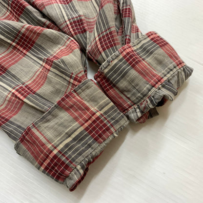 【現状渡し品】【メンズ】 MANHATTAN マンハッタン OPENCOLLAR CHECK SHIRT VINTAGE オープンカラー チェック シャツ トップス 長袖 ヴィンテージ 145-260510-ko-06-tei サイズ：L カラー：レッド 万代Net店