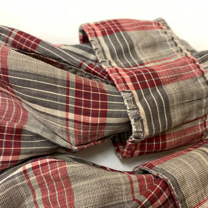 【現状渡し品】【メンズ】 MANHATTAN マンハッタン OPENCOLLAR CHECK SHIRT VINTAGE オープンカラー チェック シャツ トップス 長袖 ヴィンテージ 145-260510-ko-06-tei サイズ：L カラー：レッド 万代Net店