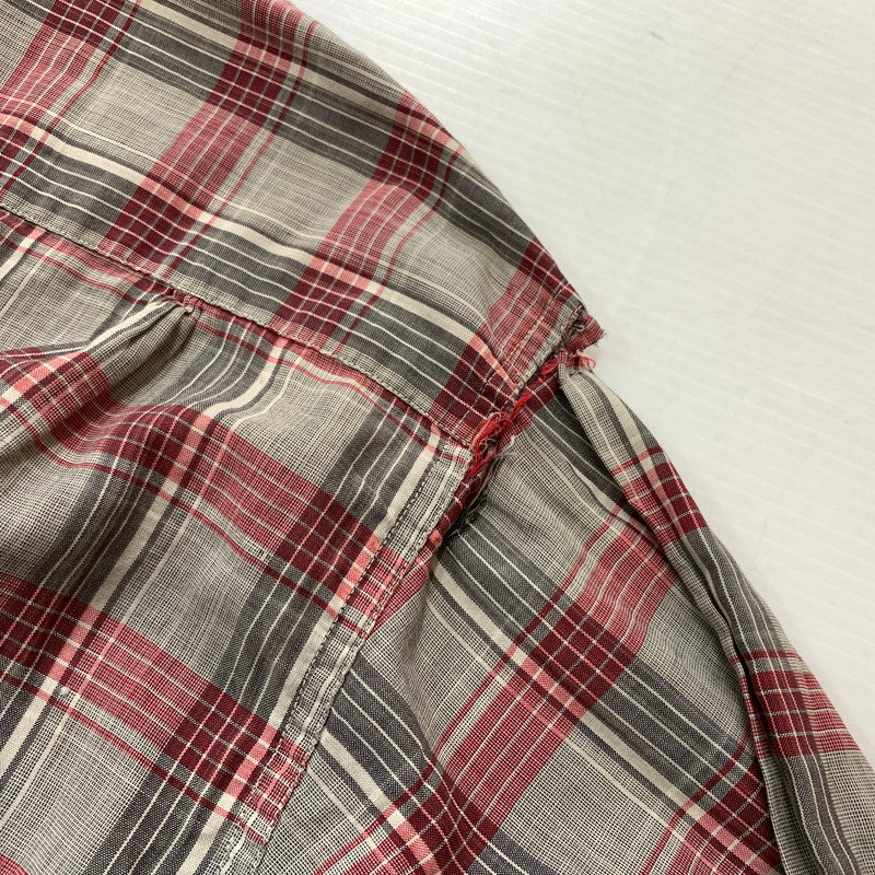 【現状渡し品】【メンズ】 MANHATTAN マンハッタン OPENCOLLAR CHECK SHIRT VINTAGE オープンカラー チェック シャツ トップス 長袖 ヴィンテージ 145-260510-ko-06-tei サイズ：L カラー：レッド 万代Net店
