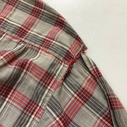 【現状渡し品】【メンズ】 MANHATTAN マンハッタン OPENCOLLAR CHECK SHIRT VINTAGE オープンカラー チェック シャツ トップス 長袖 ヴィンテージ 145-260510-ko-06-tei サイズ：L カラー：レッド 万代Net店