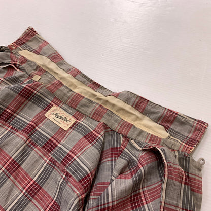 【現状渡し品】【メンズ】 MANHATTAN マンハッタン OPENCOLLAR CHECK SHIRT VINTAGE オープンカラー チェック シャツ トップス 長袖 ヴィンテージ 145-260510-ko-06-tei サイズ：L カラー：レッド 万代Net店