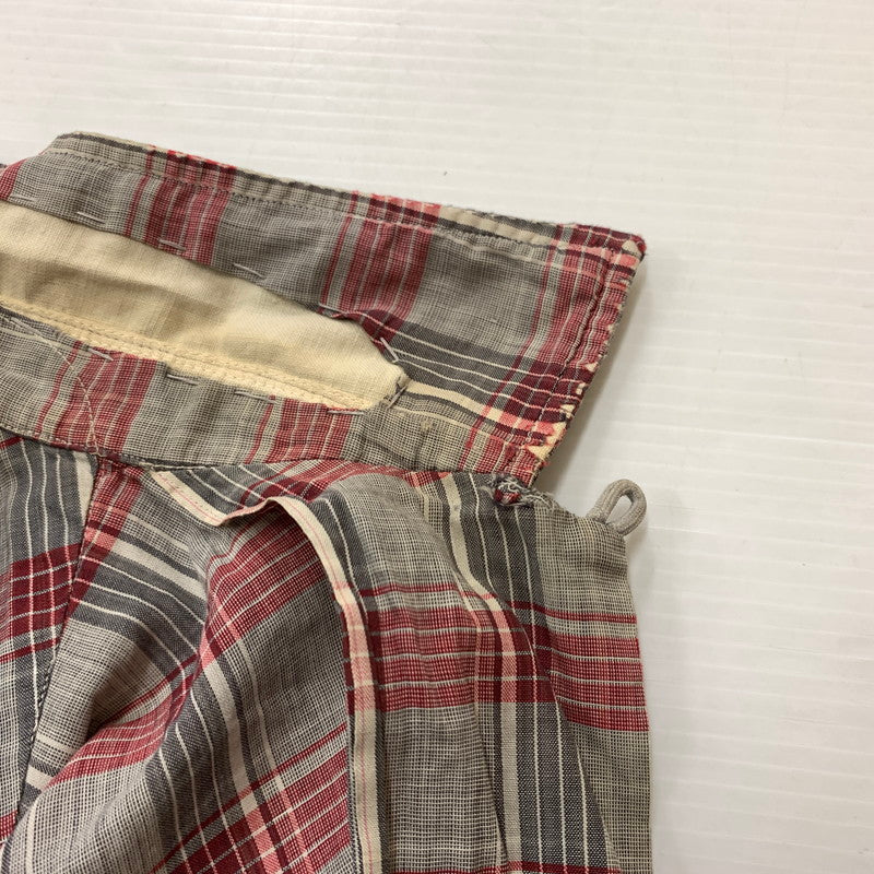 【現状渡し品】【メンズ】 MANHATTAN マンハッタン OPENCOLLAR CHECK SHIRT VINTAGE オープンカラー チェック シャツ トップス 長袖 ヴィンテージ 145-260510-ko-06-tei サイズ：L カラー：レッド 万代Net店