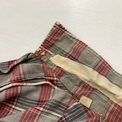 【現状渡し品】【メンズ】 MANHATTAN マンハッタン OPENCOLLAR CHECK SHIRT VINTAGE オープンカラー チェック シャツ トップス 長袖 ヴィンテージ 145-260510-ko-06-tei サイズ：L カラー：レッド 万代Net店