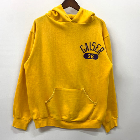 【現状渡し品】【メンズ】 RUSSELL ATHLETIC ラッセルアスレティック 70-80's GAISER LOGO HOODIE VINTAGE 70-80年代 ガイザー ロゴ パーカー トップス プルオーバーパーカー ヴィンテージ 145-260510-ko-09-tei サイズ：M カラー：イエロー 万代Net店