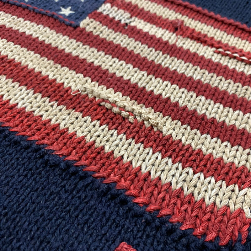 【現状渡し品】【メンズ】 POLO RALPH LAUREN ポロラルフローレン STARS＆STRIPES SWEATER スター ストライプ セーター トップス ニット 145-260510-ko-17-tei サイズ：XXL カラー：ネイビー 万代Net店
