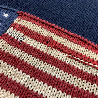 【現状渡し品】【メンズ】 POLO RALPH LAUREN ポロラルフローレン STARS＆STRIPES SWEATER スター ストライプ セーター トップス ニット 145-260510-ko-17-tei サイズ：XXL カラー：ネイビー 万代Net店