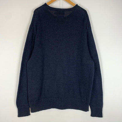 【現状渡し品】【メンズ】 POLO RALPH LAUREN ポロラルフローレン STARS＆STRIPES SWEATER スター ストライプ セーター トップス ニット 145-260510-ko-17-tei サイズ：XXL カラー：ネイビー 万代Net店