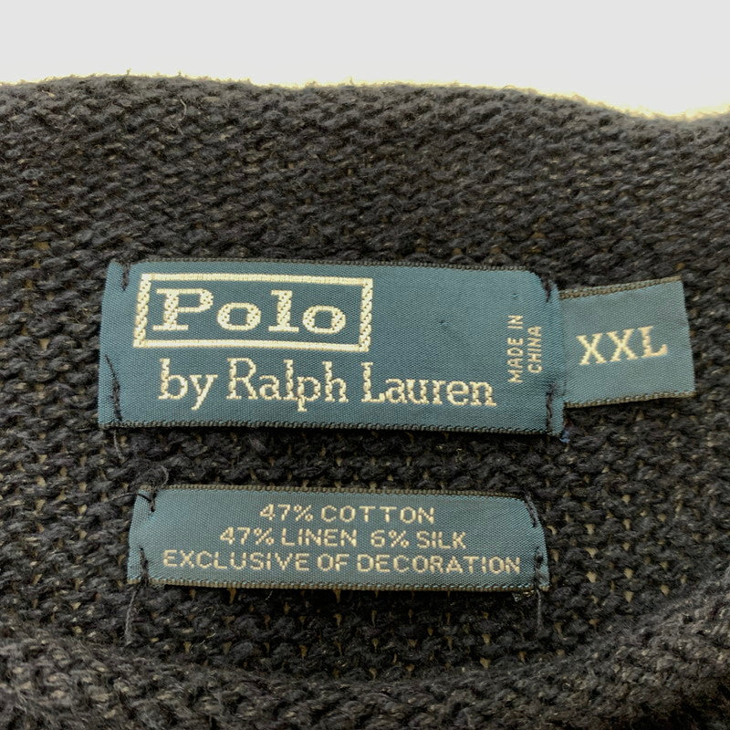 【現状渡し品】【メンズ】 POLO RALPH LAUREN ポロラルフローレン STARS＆STRIPES SWEATER スター ストライプ セーター トップス ニット 145-260510-ko-17-tei サイズ：XXL カラー：ネイビー 万代Net店