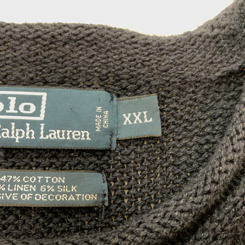 【現状渡し品】【メンズ】 POLO RALPH LAUREN ポロラルフローレン STARS＆STRIPES SWEATER スター ストライプ セーター トップス ニット 145-260510-ko-17-tei サイズ：XXL カラー：ネイビー 万代Net店