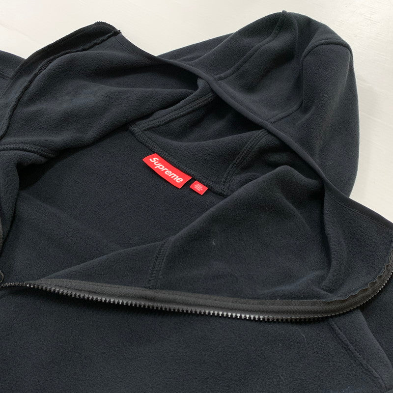 【中古品】【メンズ】 SUPREME シュプリーム POLARTEC FACE MASK HALF ZIP HOODED SWEATSHIRT ポーラテック フェイスマスク ハーフジップ フーディ スウェットシャツ トップス プルオーバー 149-260513-ko-07-tei サイズ：L カラー：ブラック 万代Net店