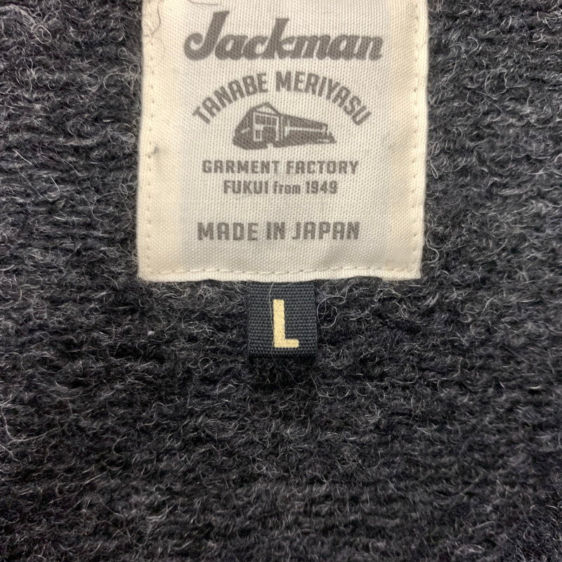 【中古品】【メンズ】 JACKMAN ジャックマン WOOL HIMO POLO JM7382 ウール ヒモ ポロ ニット トップス ハーフボタン 145-260510-ko-16-tei サイズ：L カラー：ブラック系 万代Net店