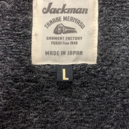 【中古品】【メンズ】 JACKMAN ジャックマン WOOL HIMO POLO JM7382 ウール ヒモ ポロ ニット トップス ハーフボタン 145-260510-ko-16-tei サイズ：L カラー：ブラック系 万代Net店