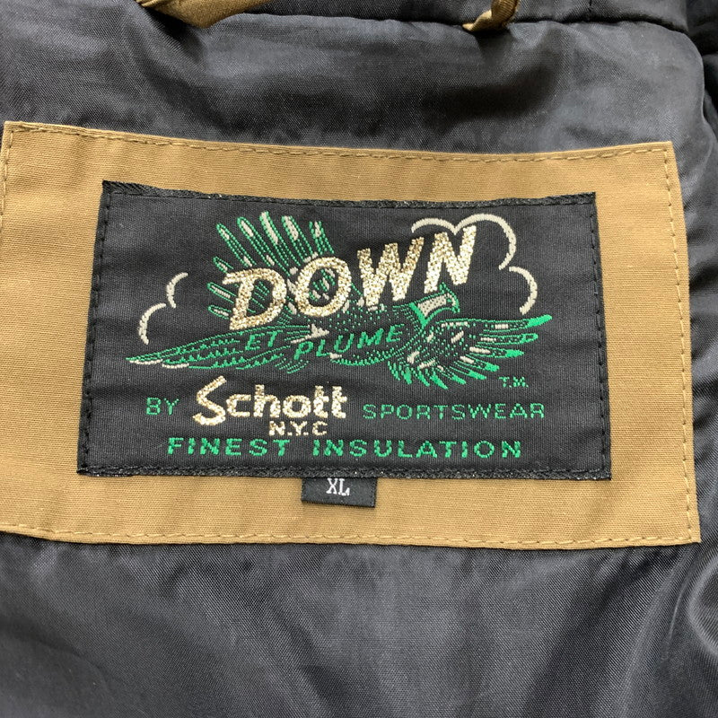 【中古品】【メンズ】 SCHOTT ショット SNOWKEL DOWNJACKET 3152034 スノーケル ダウンジャケット アウター ダウンパーカー 145-260510-ko-24-tei サイズ：XL カラー：ブラウン 万代Net店