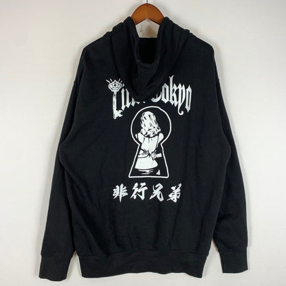 【中古品】【メンズ】 DELINQUENT BROS デリンクエント ブロス LITTLE TOKYO ZIP HOODIE リトル 東京 ジップ フーディ トップス フルジップパーカー 非行兄弟 145-260510-ko-11-tei サイズ：L カラー：ブラック 万代Net店