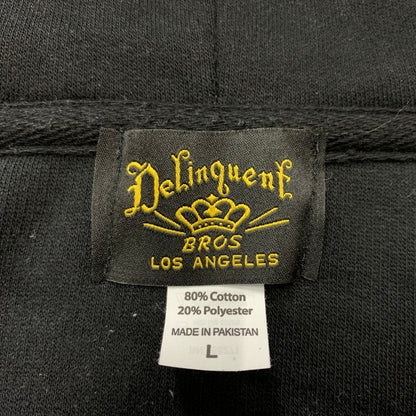 【中古品】【メンズ】 DELINQUENT BROS デリンクエント ブロス LITTLE TOKYO ZIP HOODIE リトル 東京 ジップ フーディ トップス フルジップパーカー 非行兄弟 145-260510-ko-11-tei サイズ：L カラー：ブラック 万代Net店