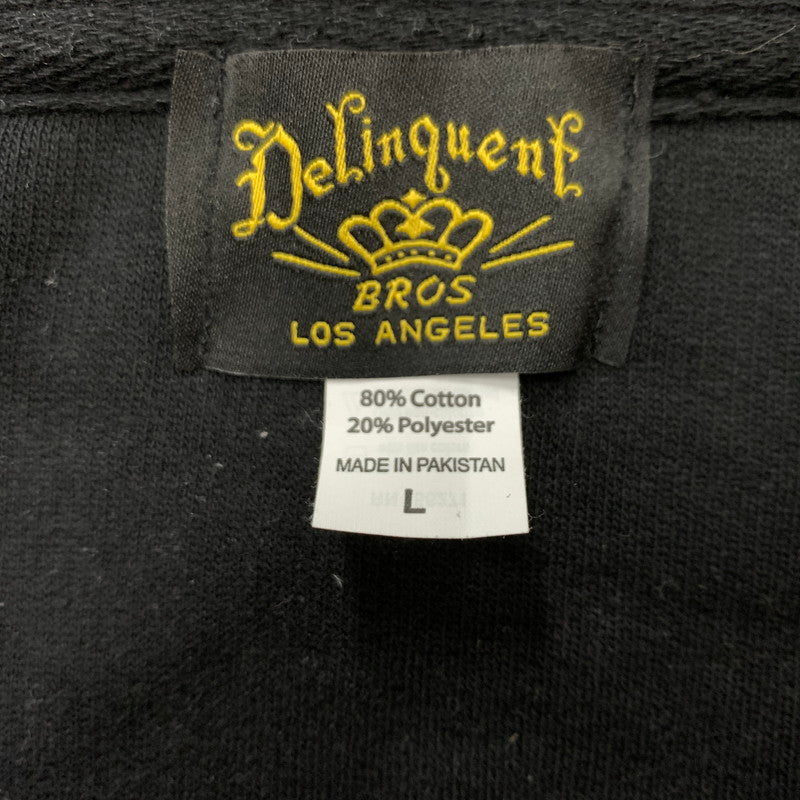 【中古品】【メンズ】 DELINQUENT BROS デリンクエント ブロス LITTLE TOKYO ZIP HOODIE リトル 東京 ジップ フーディ トップス フルジップパーカー 非行兄弟 145-260510-ko-11-tei サイズ：L カラー：ブラック 万代Net店