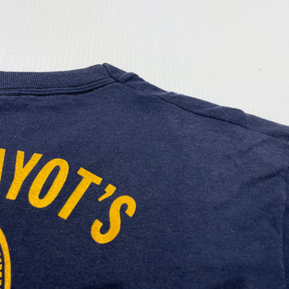 【中古品】【メンズ】 SCREEN STARS スクリーン スターズ 90's BOB RAYOT'S TEE 90年代 ボブ レイオッツ 半袖 トップス 145-260805-sa-04-tei サイズ：L カラー：ネイビー 万代Net店