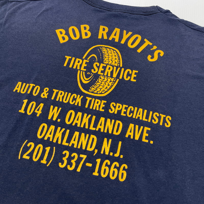【中古品】【メンズ】 SCREEN STARS スクリーン スターズ 90's BOB RAYOT'S TEE 90年代 ボブ レイオッツ 半袖 トップス 145-260805-sa-04-tei サイズ：L カラー：ネイビー 万代Net店