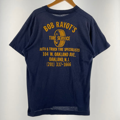 【中古品】【メンズ】 SCREEN STARS スクリーン スターズ 90's BOB RAYOT'S TEE 90年代 ボブ レイオッツ 半袖 トップス 145-260805-sa-04-tei サイズ：L カラー：ネイビー 万代Net店