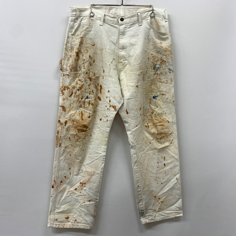 【現状渡し品】【メンズ】 DICKIES ディッキーズ × SHERWIN WILLIAMS シャーウィンウィリアムズ 別注 コラボ PAINT PROCESSING PAINTER PANTS ペイント プロセッシング ペインター パンツ ボトムス 加工パンツ 156-260510-ko-28-tei サイズ：36 カラー：ホワイト 万代Net店
