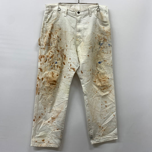 【現状渡し品】【メンズ】 DICKIES ディッキーズ × SHERWIN WILLIAMS シャーウィンウィリアムズ 別注 コラボ PAINT PROCESSING PAINTER PANTS ペイント プロセッシング ペインター パンツ ボトムス 加工パンツ 156-260510-ko-28-tei サイズ：36 カラー：ホワイト 万代Net店