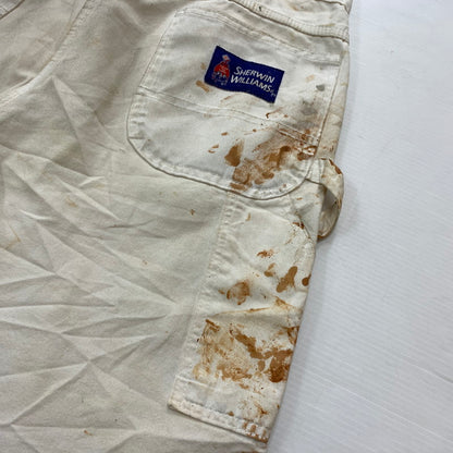 【現状渡し品】【メンズ】 DICKIES ディッキーズ × SHERWIN WILLIAMS シャーウィンウィリアムズ 別注 コラボ PAINT PROCESSING PAINTER PANTS ペイント プロセッシング ペインター パンツ ボトムス 加工パンツ 156-260510-ko-28-tei サイズ：36 カラー：ホワイト 万代Net店