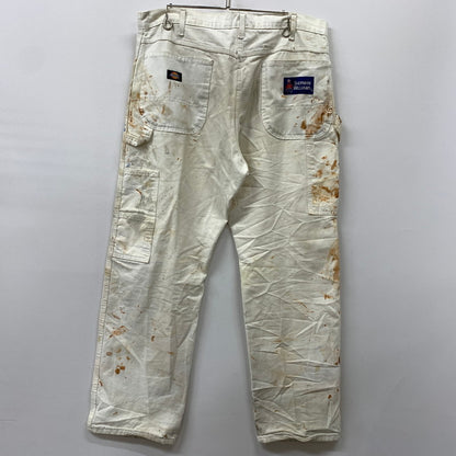 【現状渡し品】【メンズ】 DICKIES ディッキーズ × SHERWIN WILLIAMS シャーウィンウィリアムズ 別注 コラボ PAINT PROCESSING PAINTER PANTS ペイント プロセッシング ペインター パンツ ボトムス 加工パンツ 156-260510-ko-28-tei サイズ：36 カラー：ホワイト 万代Net店