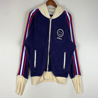 【中古品】【メンズ】 PERFECT RIBS パーフェクトリブス × A LOVE MOVEMENT ア ラブ ムーブメント 別注 コラボ ADIOS PILE PARKER アディオス パイル パーカー トップス フルジップパーカー コットン 141-260510-ko-12-fuzh サイズ：L カラー：ネイビー系 万代Net店