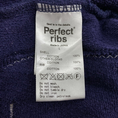 【中古品】【メンズ】 PERFECT RIBS パーフェクトリブス × A LOVE MOVEMENT ア ラブ ムーブメント 別注 コラボ ADIOS PILE PARKER アディオス パイル パーカー トップス フルジップパーカー コットン 141-260510-ko-12-fuzh サイズ：L カラー：ネイビー系 万代Net店
