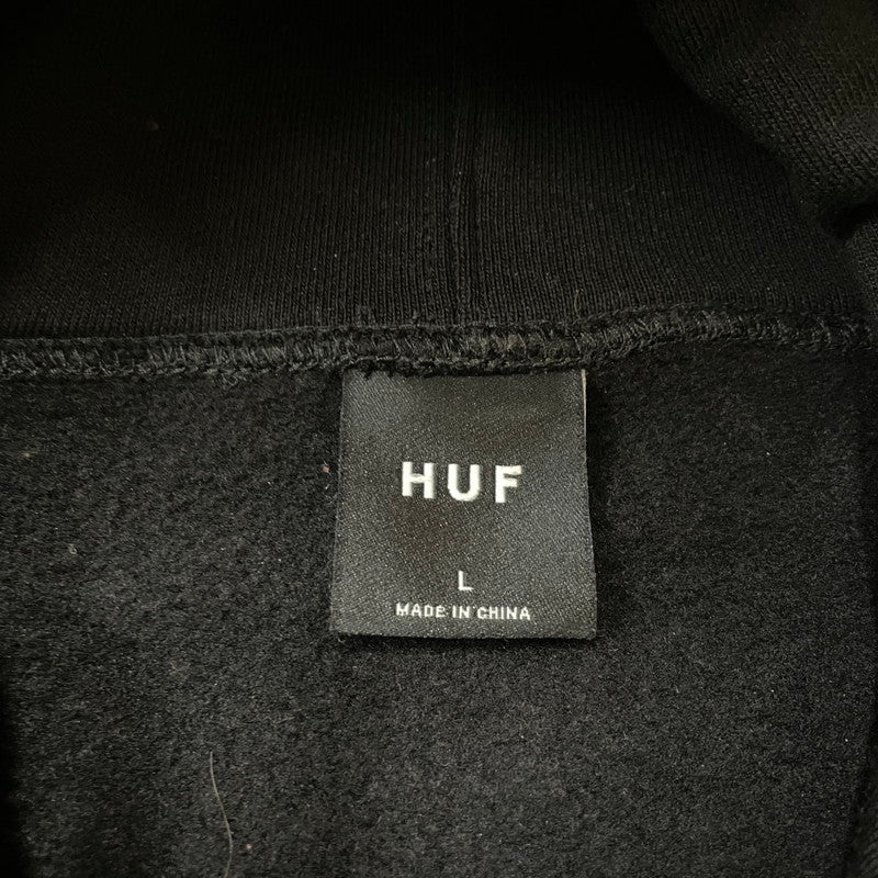 【中古品】【メンズ】 HUF ハフ MEGABLAST HOODIE メガブラスト フーディ 長袖 トップス プルオーバーパーカー 142-260513-yo-21-tei サイズ：L カラー：ブラック 万代Net店
