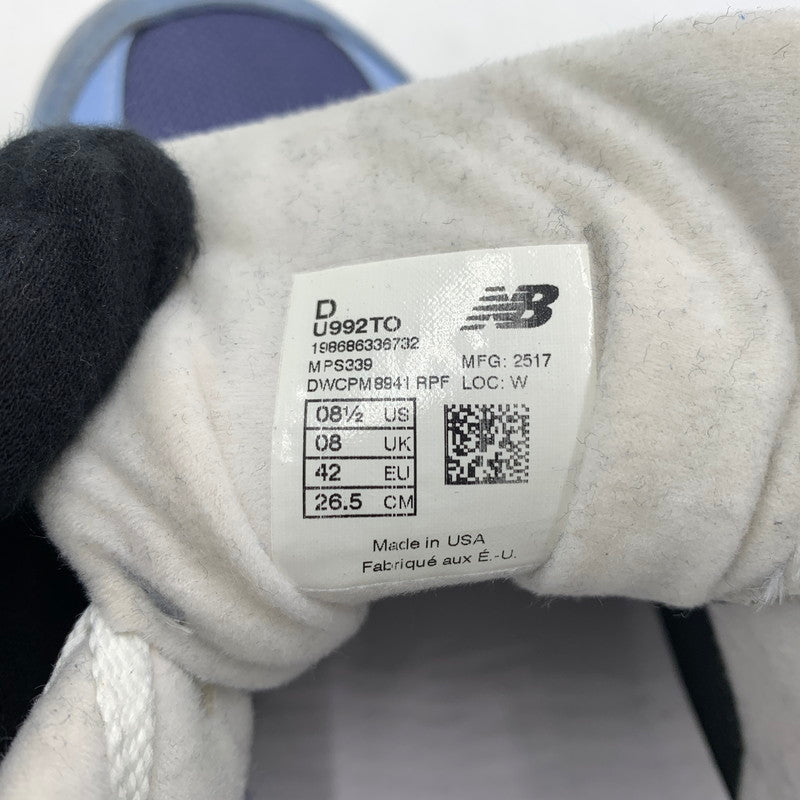 【中古品】【メンズ】 NEW BALANCE ニューバランス U992TO "DUSK SHOWER DREAM STATE PEARL GREY" ダスクシャワー ドリームステート パールグレー スニーカー 靴 162-260618-ko-09-tei サイズ：26.5cm カラー：ブルー 万代Net店