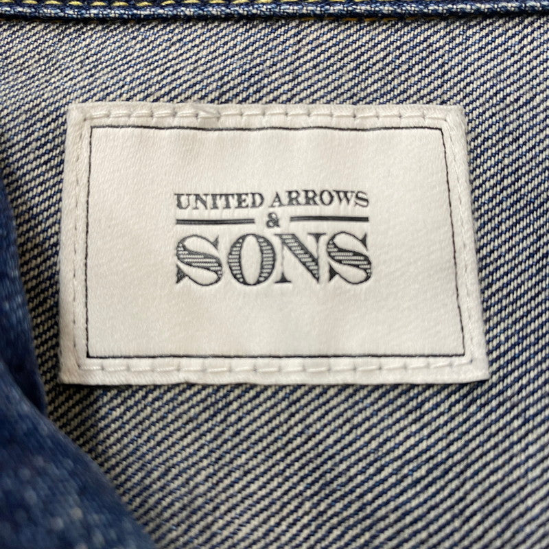 【中古品】【メンズ】 UNITED ARROWS & SONS ユナイテッドアローズ アンド サンズ DENIM TRUCKER JACKET 5525-299-0775 デニム トラッカージャケット アウター Gジャン デニムジャケット 147-260518-ks-15-tei サイズ：L カラー：インディゴ 万代Net店